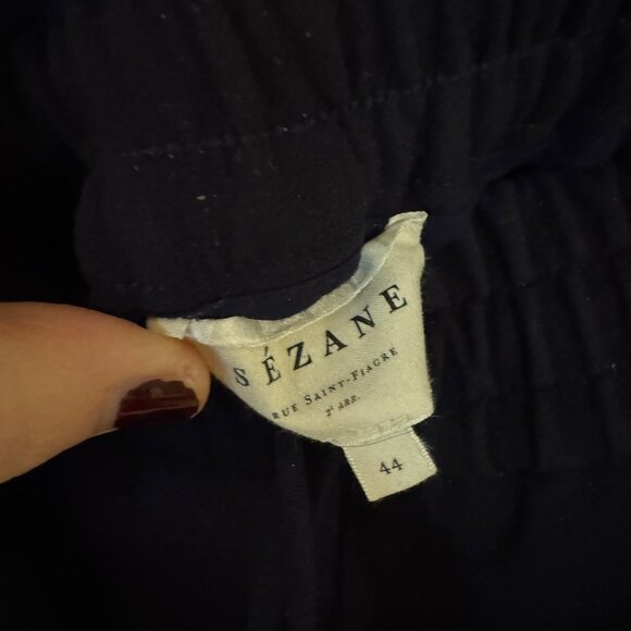 SEZANE Bruce Trousers Pants Slacks Navy Size 12 - Picture 3 of 5
